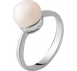 Серебряное кольцо SilverBreeze с натуральным жемчугом 2055310 18 размер, 18 размер, 18 размер, 18 размер