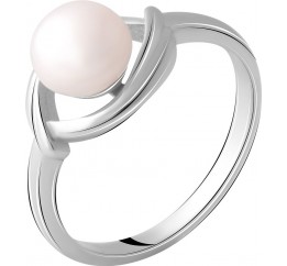 Серебряное кольцо SilverBreeze с натуральным жемчугом (2055303) 16.5 размер