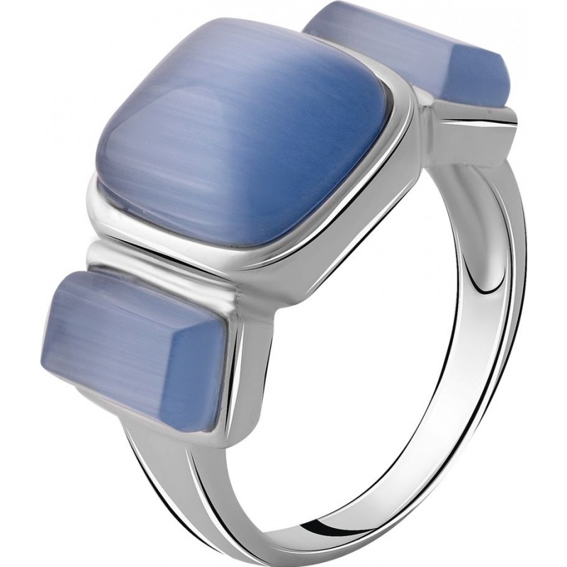 Серебряное кольцо SilverBreeze с кошачим глазом (2054498) 17 размер