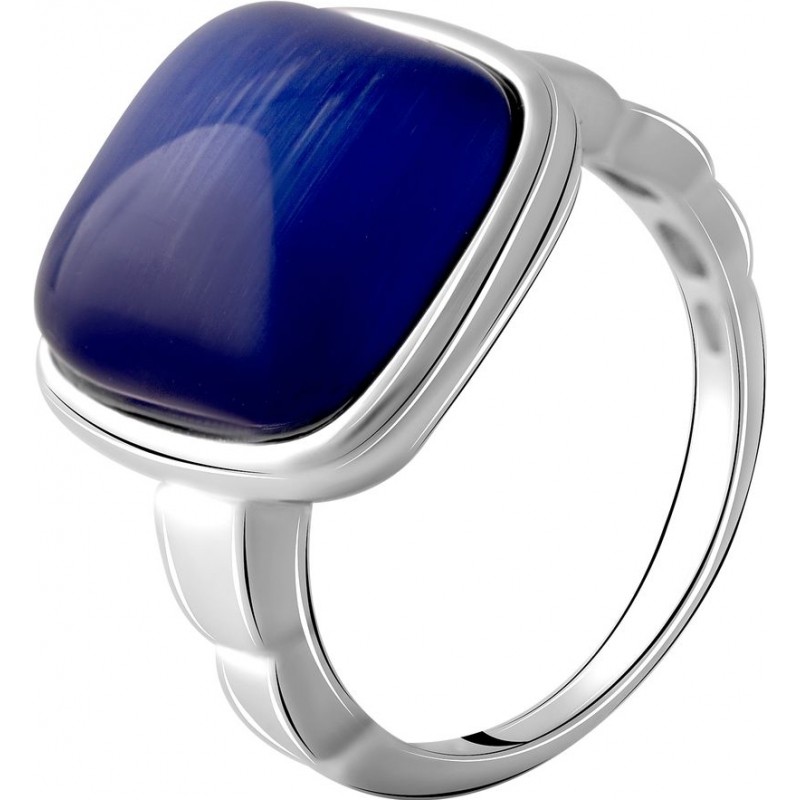 Серебряное кольцо SilverBreeze с кошачим глазом (2053743) 17 размер