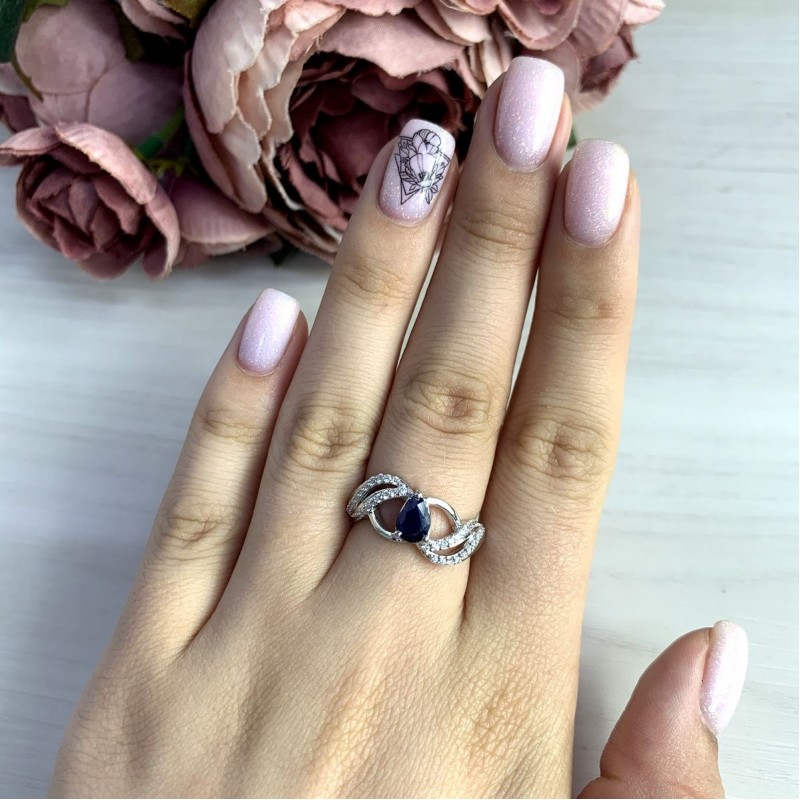 Серебряное кольцо SilverBreeze с натуральным сапфиром 0.74ct (2051824) 16.5 размер
