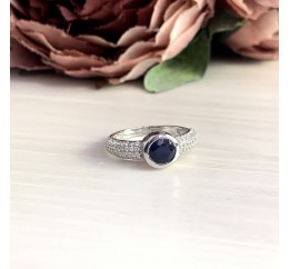 Серебряное кольцо SilverBreeze с натуральным сапфиром 1.11ct 2050339 17 размер, 17 размер, 17 размер, 17 размер