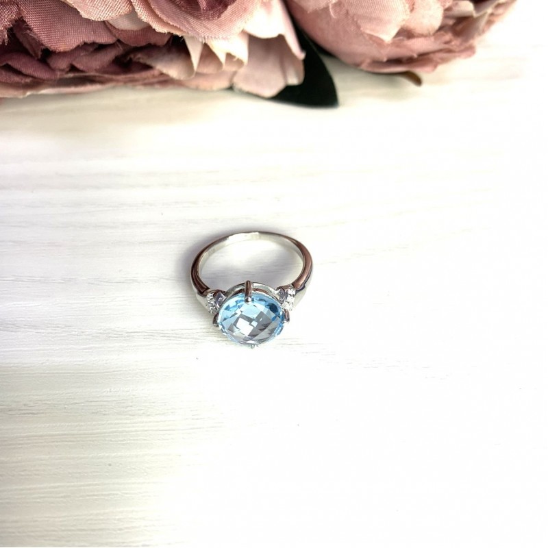 Серебряное кольцо SilverBreeze с натуральным топазом 4.5ct (2049760) 17.5 размер