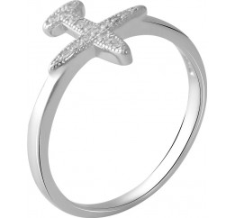 Серебряное кольцо SilverBreeze с фианитами (2049579) 18.5 размер