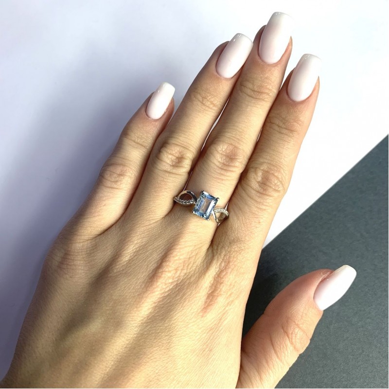 Серебряное кольцо SilverBreeze с натуральным топазом 2.239ct (2049227) 18 размер