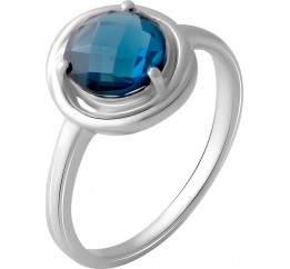 Серебряное кольцо SilverBreeze с натуральным топазом Лондон Блю 1.525ct (2049043) 18 размер
