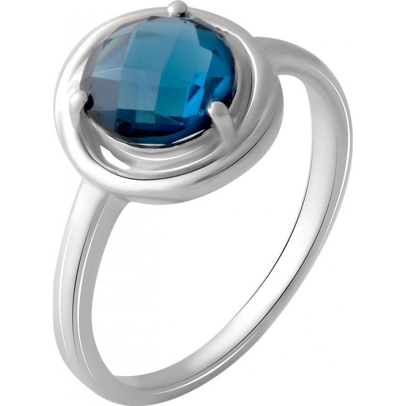 Серебряное кольцо SilverBreeze с натуральным топазом Лондон Блю 1.525ct 2049043 18 размер, 18 размер, 18 размер, 18 размер