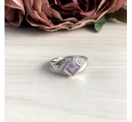 Серебряное кольцо SilverBreeze с натуральным аметистом 1.09ct (2048770) 17 размер