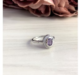 Серебряное кольцо SilverBreeze с натуральным аметистом 0.7ct 2048732 18 размер, 18 размер, 18 размер, 18 размер