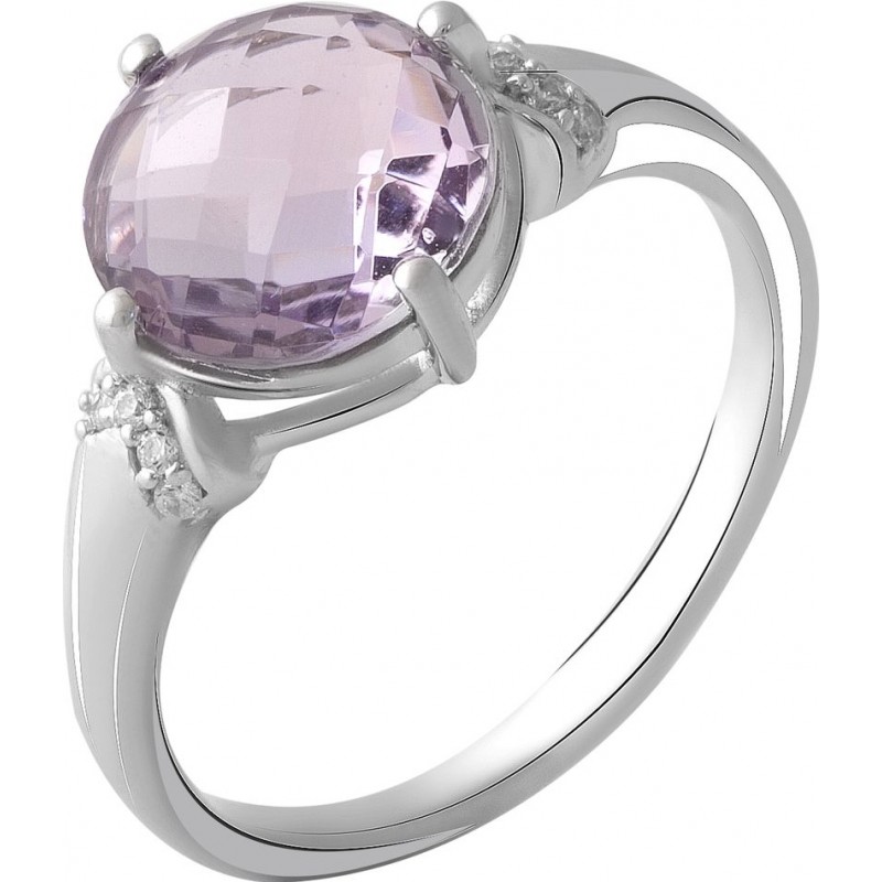 Серебряное кольцо SilverBreeze с натуральным аметистом 3.16ct (2048619) 17.5 размер