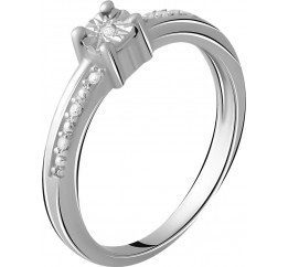 Серебряное кольцо SilverBreeze с натуральными бриллиантом 0.05ct 2048602 18 размер, 18 размер, 18 размер, 18 размер