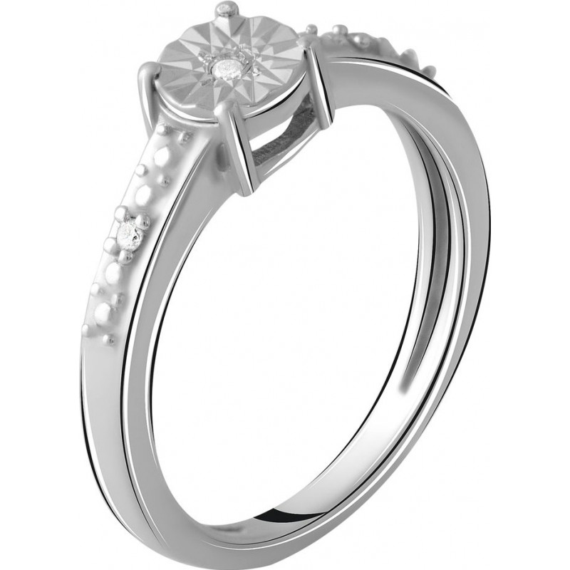 Серебряное кольцо SilverBreeze с натуральными бриллиантом 0.027ct (2048565) 18 размер