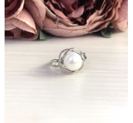 Серебряное кольцо SilverBreeze с натуральным жемчугом 2044017 17 размер, 17 размер, 17 размер, 17 размер