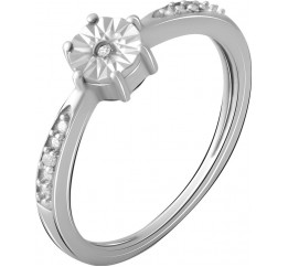 Серебряное кольцо SilverBreeze с натуральными бриллиантом 0.027ct 2043645 18 размер, 18 размер, 18 размер, 18 размер