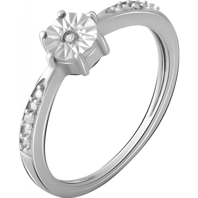 Серебряное кольцо SilverBreeze с натуральными бриллиантом 0.027ct (2043645) 18 размер