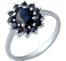 Серебряное кольцо SilverBreeze с натуральным сапфиром 1.599ct 2042198 17.5 размер, 17.5 размер, 17.5 размер, 17.5 размер