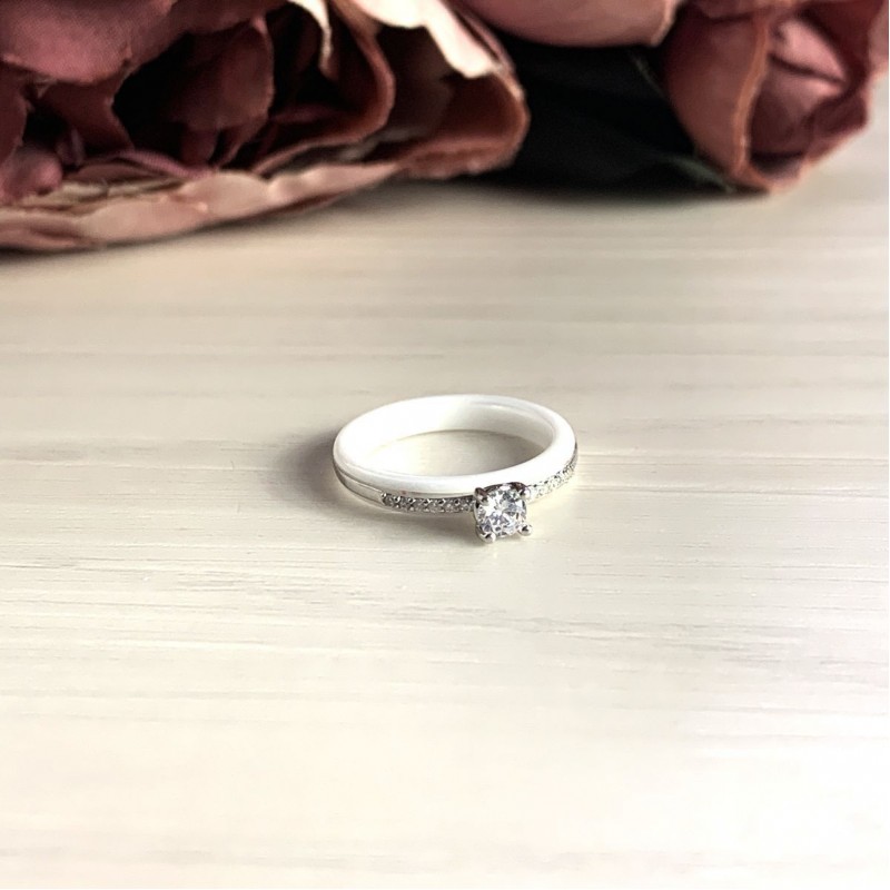 Серебряное кольцо SilverBreeze с керамикой (2032571) 18 размер