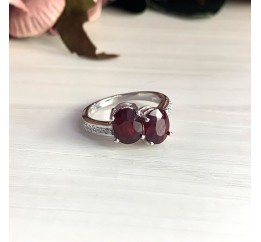 Серебряное кольцо SilverBreeze с натуральным рубином (2027737) 17.5 размер