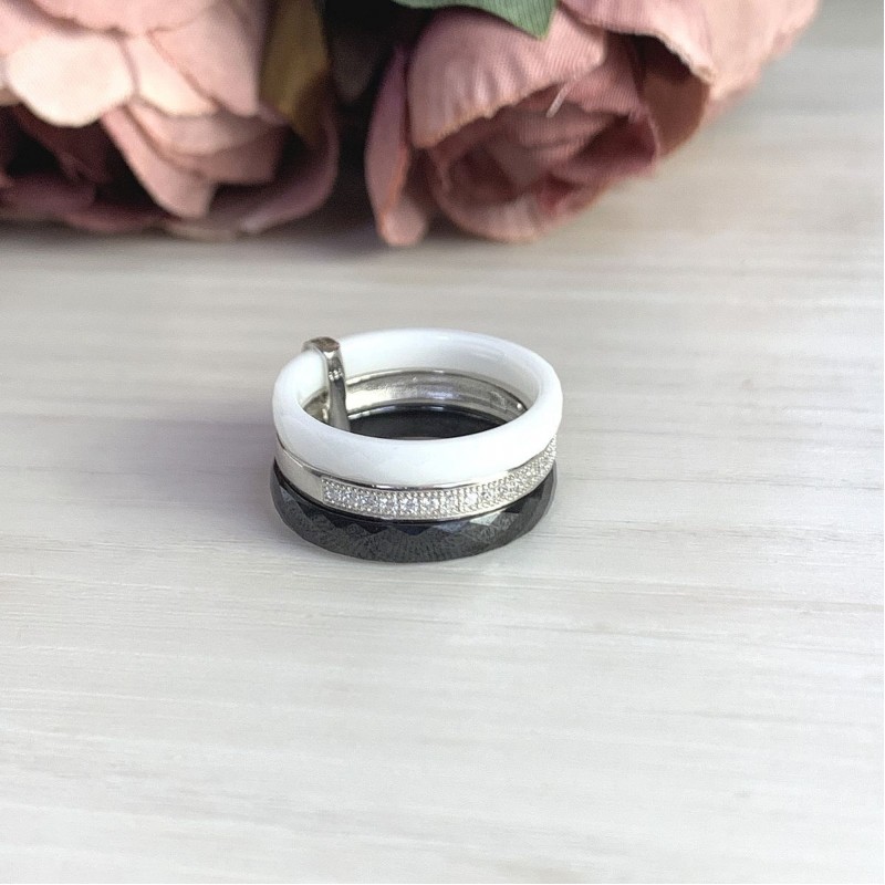 Серебряное кольцо SilverBreeze с керамикой (2021346) 17 размер