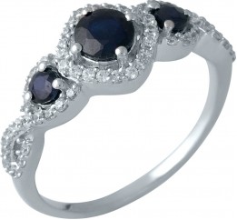 Серебряное кольцо SilverBreeze с натуральным сапфиром 1.461ct 1987636 18.5 размер, 18.5 размер, 18.5 размер, 18.5 размер