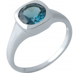 Серебряное кольцо SilverBreeze с натуральным топазом Лондон Блю (1970539) 17 размер