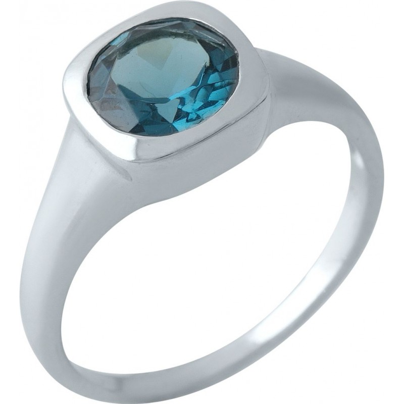 Серебряное кольцо SilverBreeze с натуральным топазом Лондон Блю (1970539) 18 размер