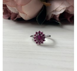 Серебряное кольцо SilverBreeze с натуральным рубином 1968109 17.5 размер, 17.5 размер, 17.5 размер, 17.5 размер