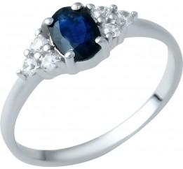 Серебряное кольцо SilverBreeze с натуральным сапфиром 1.175ct 1938263 16 размер, 16 размер, 16 размер, 16 размер