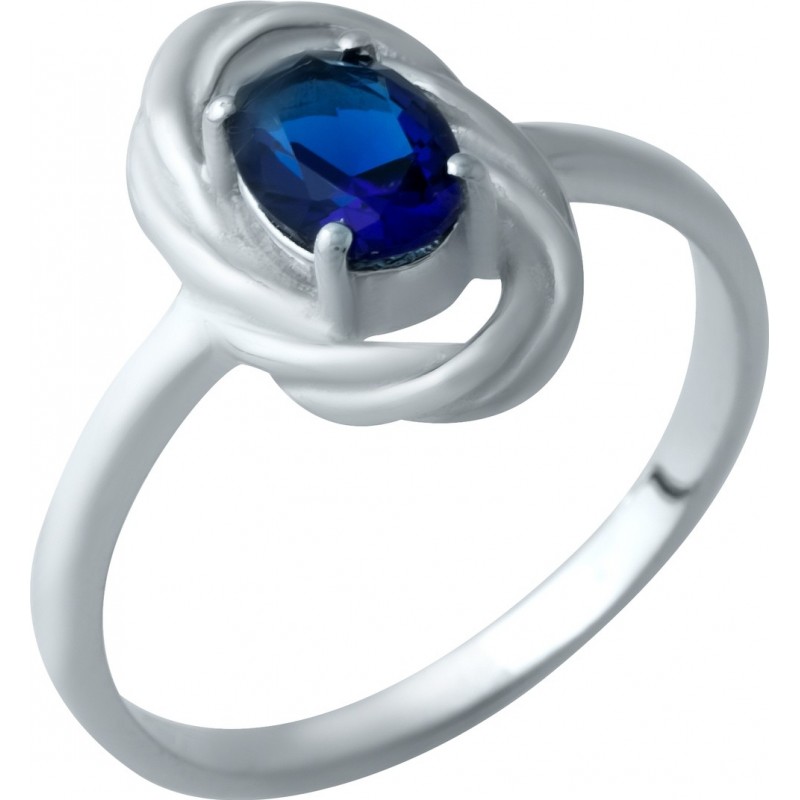 Серебряное кольцо SilverBreeze с сапфиром nano (1932728) 18 размер