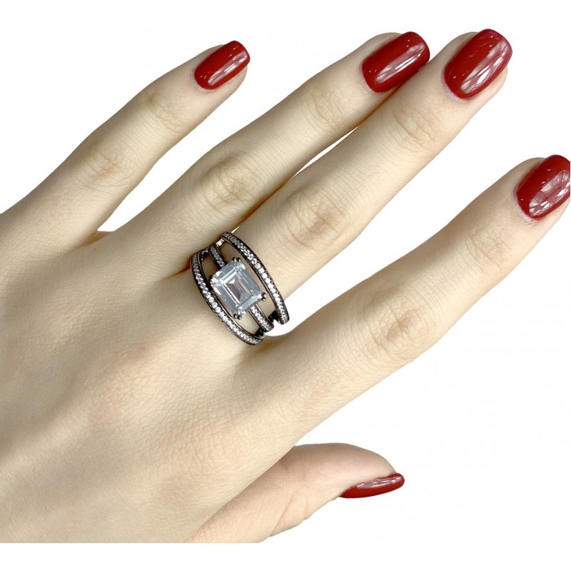 Серебряное кольцо SilverBreeze с фианитами (1915011) 16.5 размер