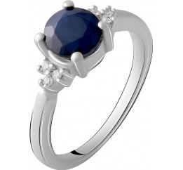 Серебряное кольцо SilverBreeze с натуральным сапфиром 1.338ct 1912447 17 размер, 17 размер, 17 размер, 17 размер