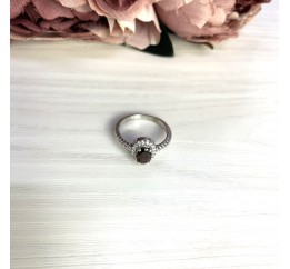 Серебряное кольцо SilverBreeze с натуральным гранатом (1134160) 17.5 размер
