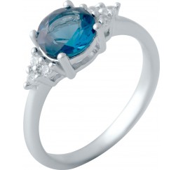 Серебряное кольцо SilverBreeze с натуральным топазом Лондон Блю 1.23ct 1074220 17.5 размер, 17.5 размер, 17.5 размер, 17.5 размер