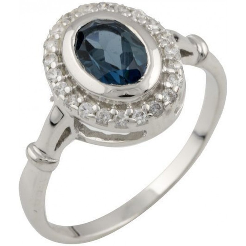 Серебряное кольцо SilverBreeze с натуральным топазом Лондон Блю 0.86ct 1073674 17 размер, 17 размер, 17 размер, 17 размер