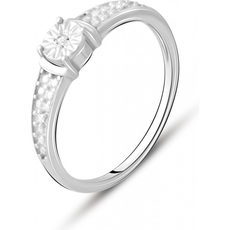 Серебряное кольцо SilverBreeze с натуральными бриллиантом 0.03ct (2074694) 17.5 размер