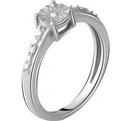 Серебряное кольцо SilverBreeze с натуральными бриллиантом 0.027ct (2048565) 17.5 размер