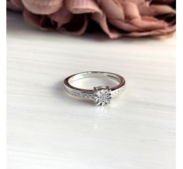 Серебряное кольцо SilverBreeze с натуральными бриллиантом 0.027ct 2048565 17.5 размер, 17.5 размер, 17.5 размер, 17.5 размер