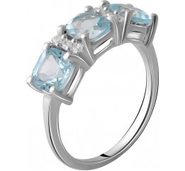 Серебряное кольцо SilverBreeze с натуральным топазом 4.075ct (2059134) 17 размер