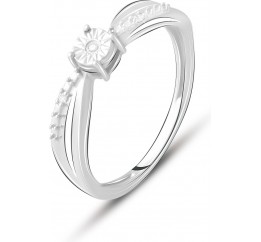 Серебряное кольцо SilverBreeze с натуральными бриллиантом 0.03ct (2074670) 17.5 размер