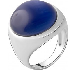 Серебряное кольцо SilverBreeze с кошачим глазом (2054702) 18 размер