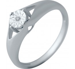 Серебряное кольцо SilverBreeze с натуральными бриллиантом 0.01ct 2043751 17.5 размер, 17.5 размер, 17.5 размер, 17.5 размер