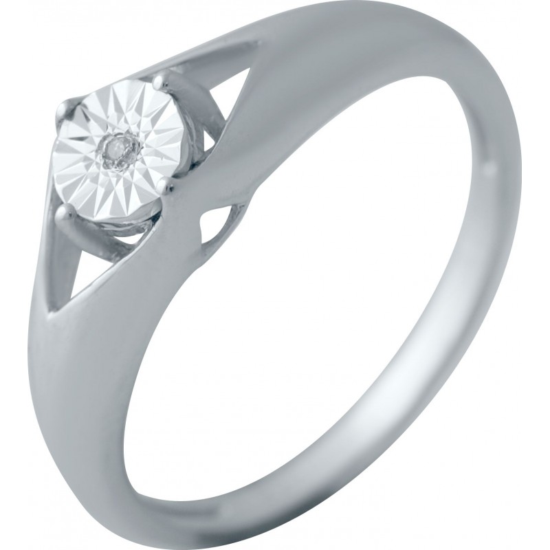 Серебряное кольцо SilverBreeze с натуральными бриллиантом 0.01ct 2043751 17.5 размер, 17.5 размер, 17.5 размер, 17.5 размер