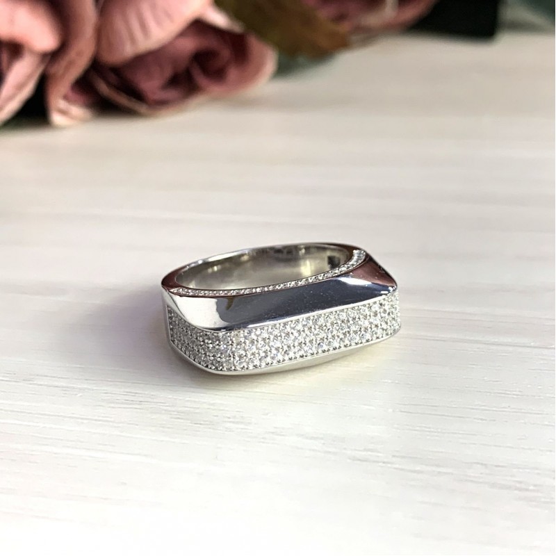 Серебряное кольцо SilverBreeze с фианитами (2031482) 18 размер