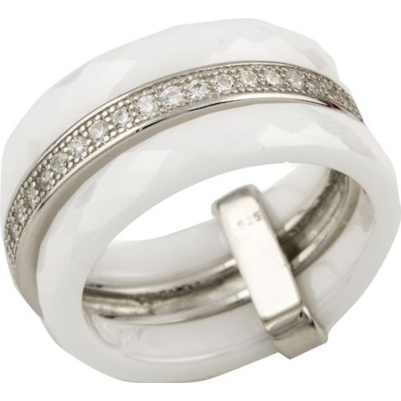 Серебряное кольцо SilverBreeze с , керамикой (0481739) 18 размер