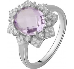 Серебряное кольцо SilverBreeze с натуральным аметистом 2.998ct 2065722 17.5 размер, 17.5 размер, 17.5 размер, 17.5 размер