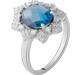 Серебряное кольцо SilverBreeze с натуральным топазом Лондон Блю 2.598ct (2067078) 17.5 размер