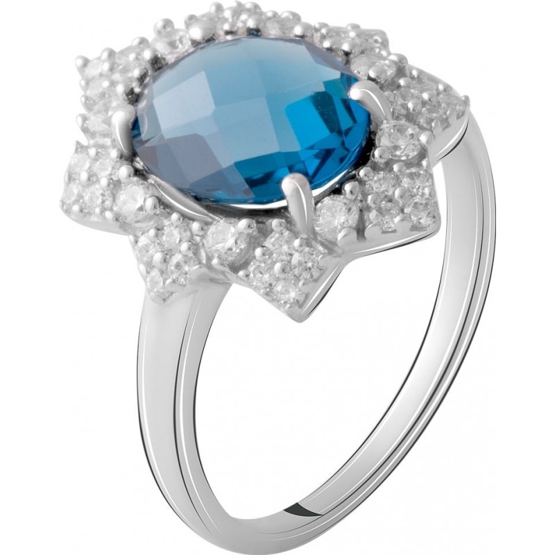 Серебряное кольцо SilverBreeze с натуральным топазом Лондон Блю 2.598ct 2067078 17.5 размер, 17.5 размер, 17.5 размер, 17.5 размер